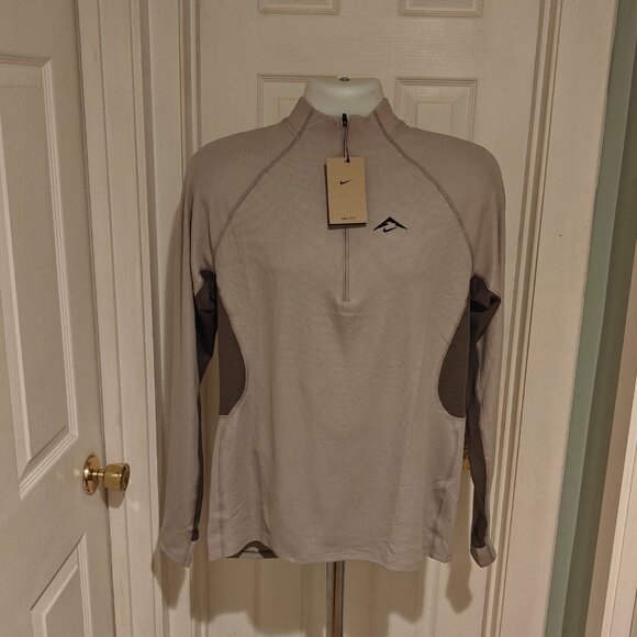 NIKE Trail 1/2 Zip Running Top Large Men's S Gray Dri-Fit FV9994-009 Sweater - Picture 3 of 16